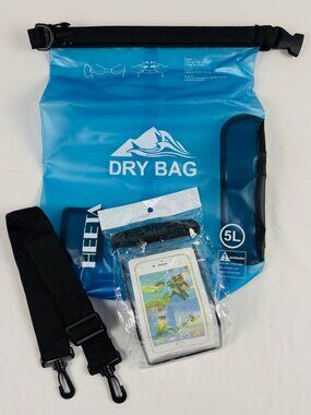 Heeta Dry Bag 5L with Phone Bag and Strap Blue New